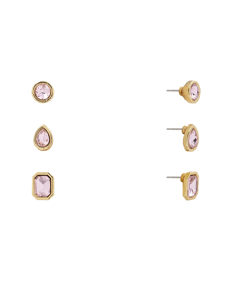 Bezel Stone 3 Set Earring