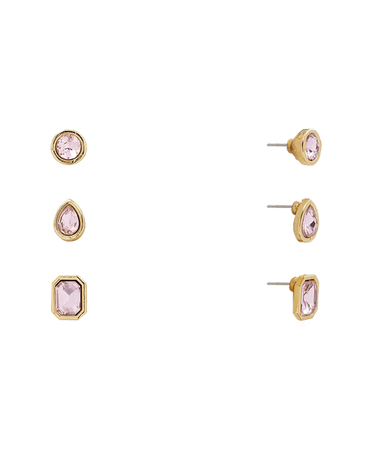 Bezel Stone 3 Set Earring