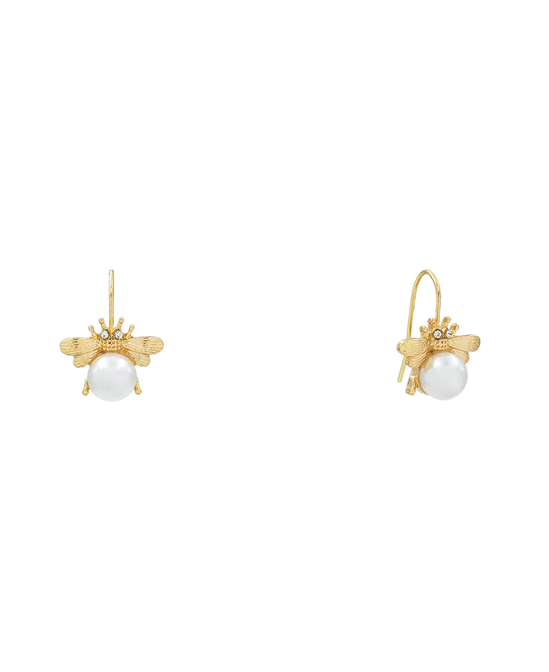 Bee w/ Pearl Earring - 0.9"