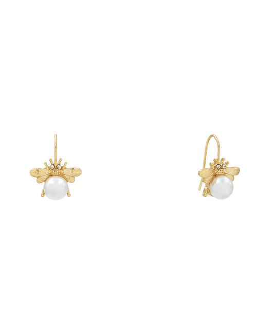 Bee w/ Pearl Earring - 0.9"