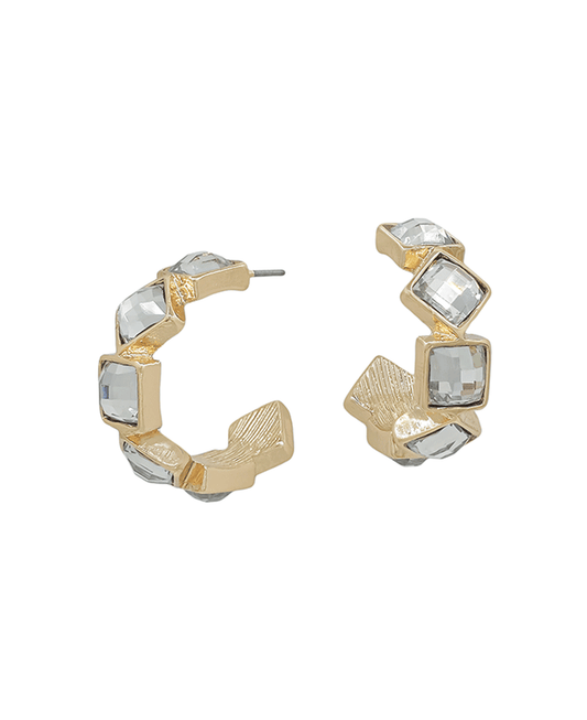 Crystal Accent Hoop Earring