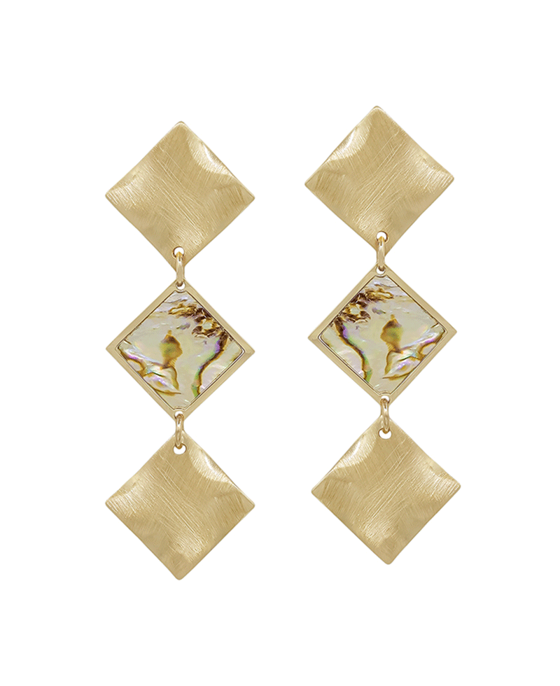 Diamond Mop Accent Drop Earring