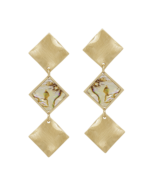 Diamond Mop Accent Drop Earring