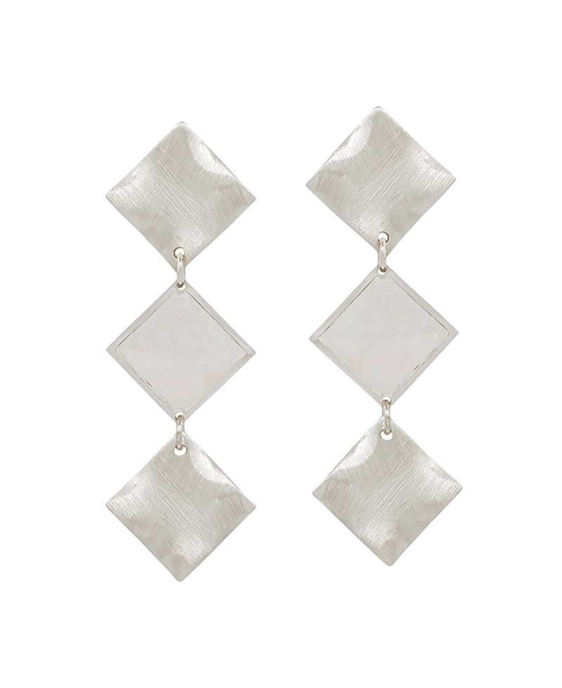 Diamond Mop Accent Drop Earring