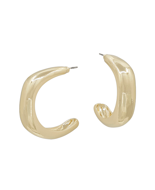 Volumed Metal Hoop Earring