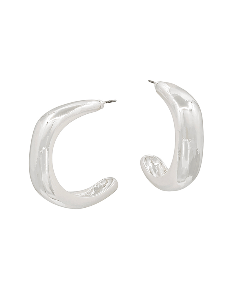 Volumed Metal Hoop Earring