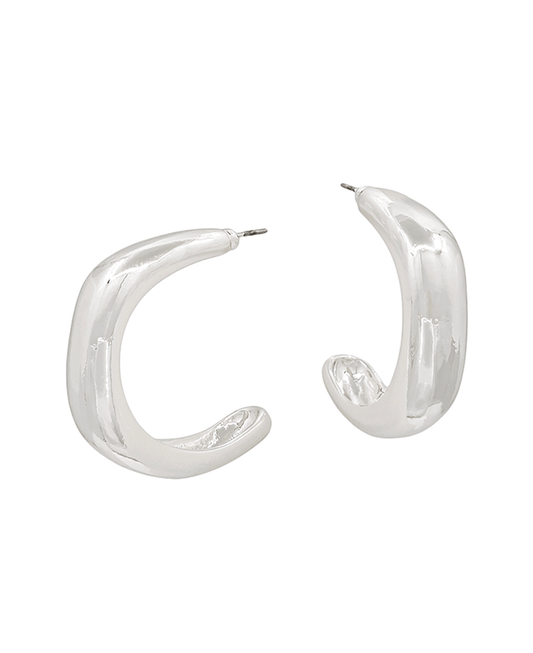 Volumed Metal Hoop Earring