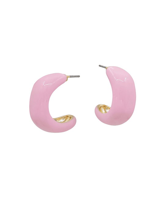 Epoxy Color Coat Metal Hoop Earring
