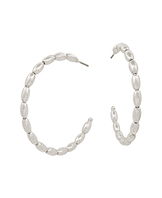 Oval CCB Wired Hoop Earring - 1.5"