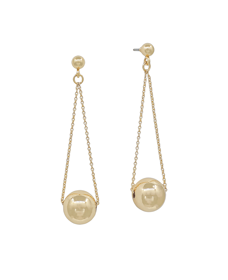 10mm CCB Ball Accent Linear Earring - 1.9"