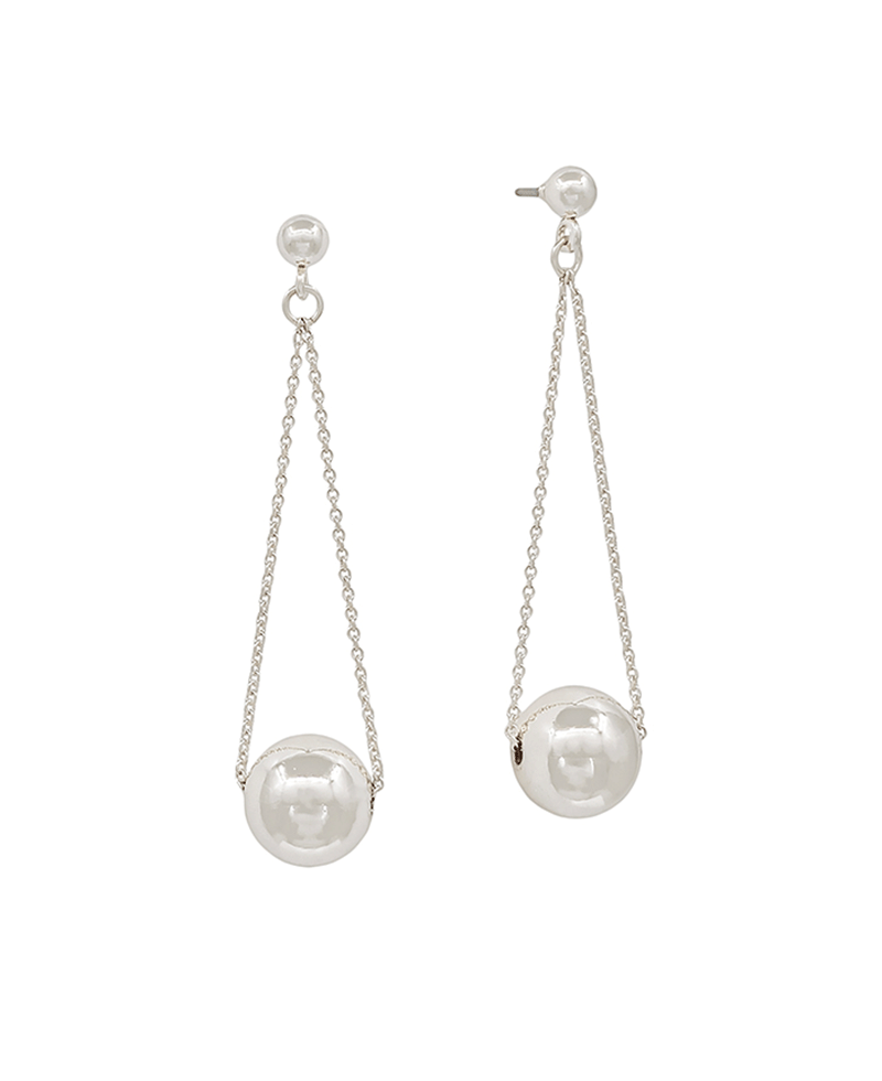 10mm CCB Ball Accent Linear Earring - 1.9"
