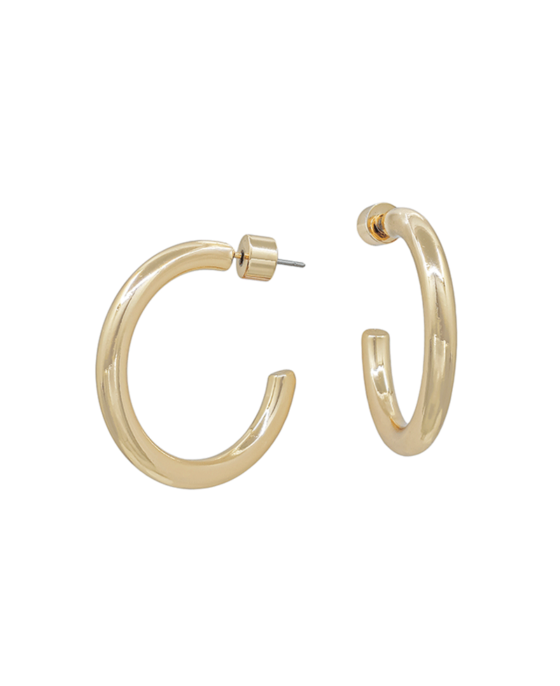 4mm Width Volumed Hoop Earring