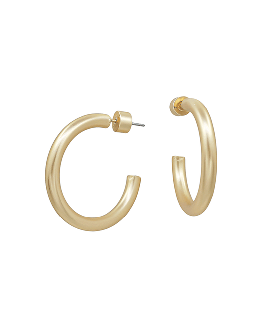 4mm Width Volumed Hoop Earring