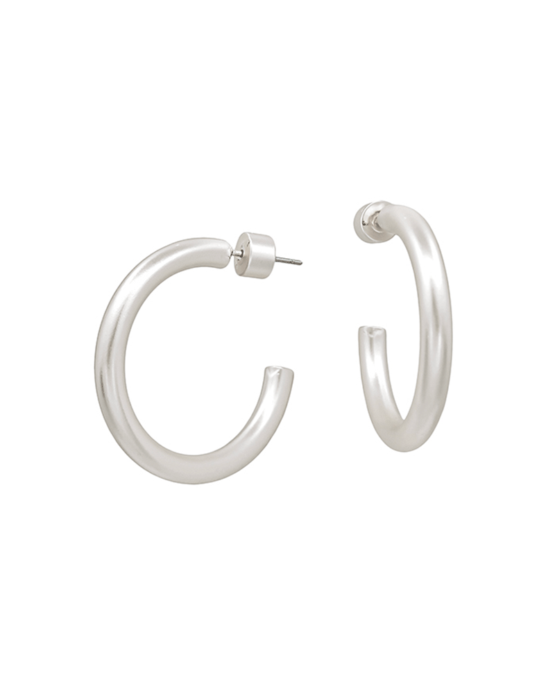 4mm Width Volumed Hoop Earring