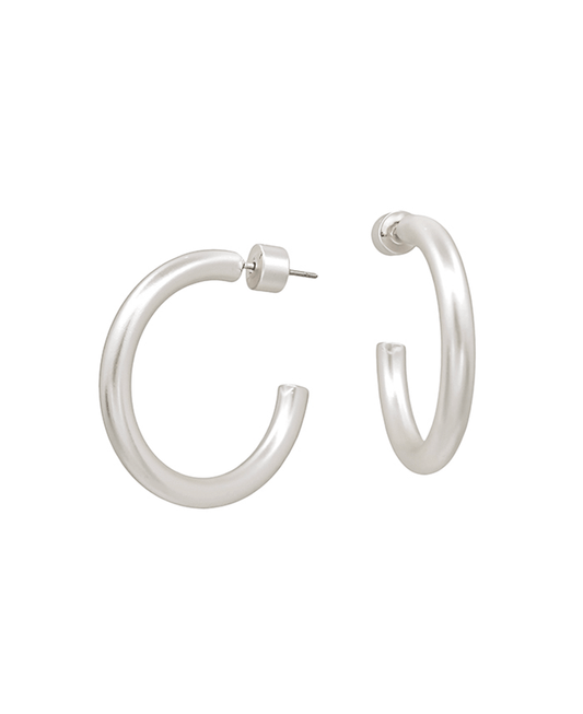 4mm Width Volumed Hoop Earring