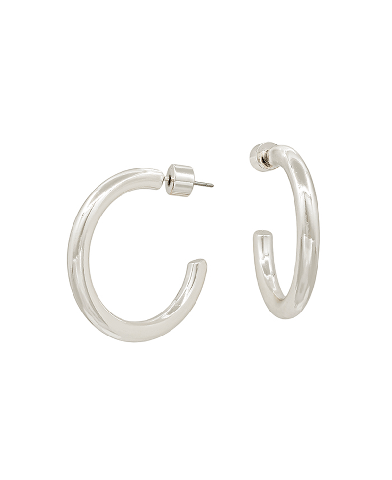 4mm Width Volumed Hoop Earring