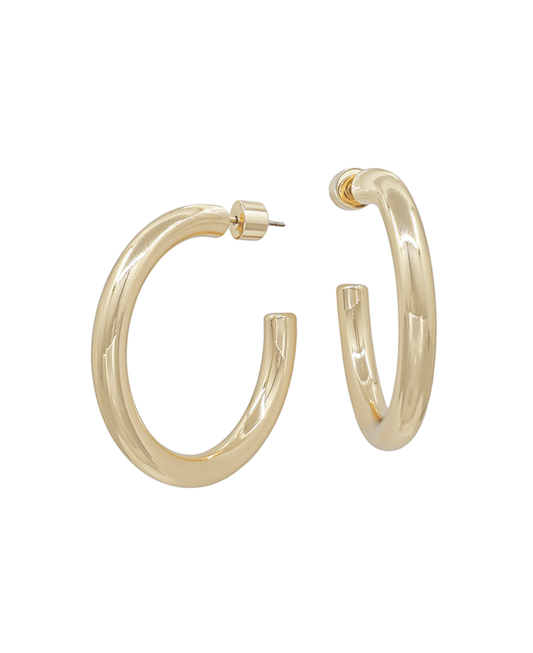 5mm Width Volumed Hoop Earring