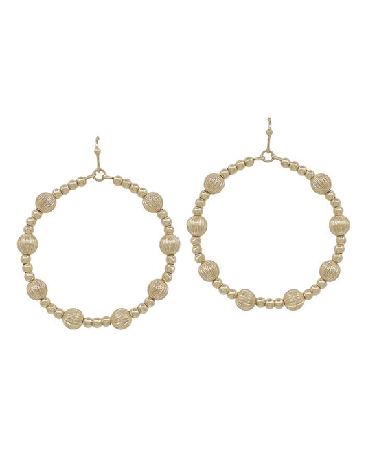 CCB & Texture Ball Round Earring - 1.6"