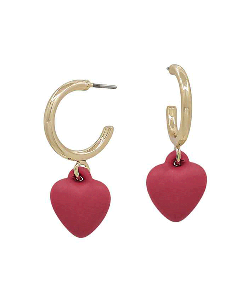 Matte Color Coat Heart Earring