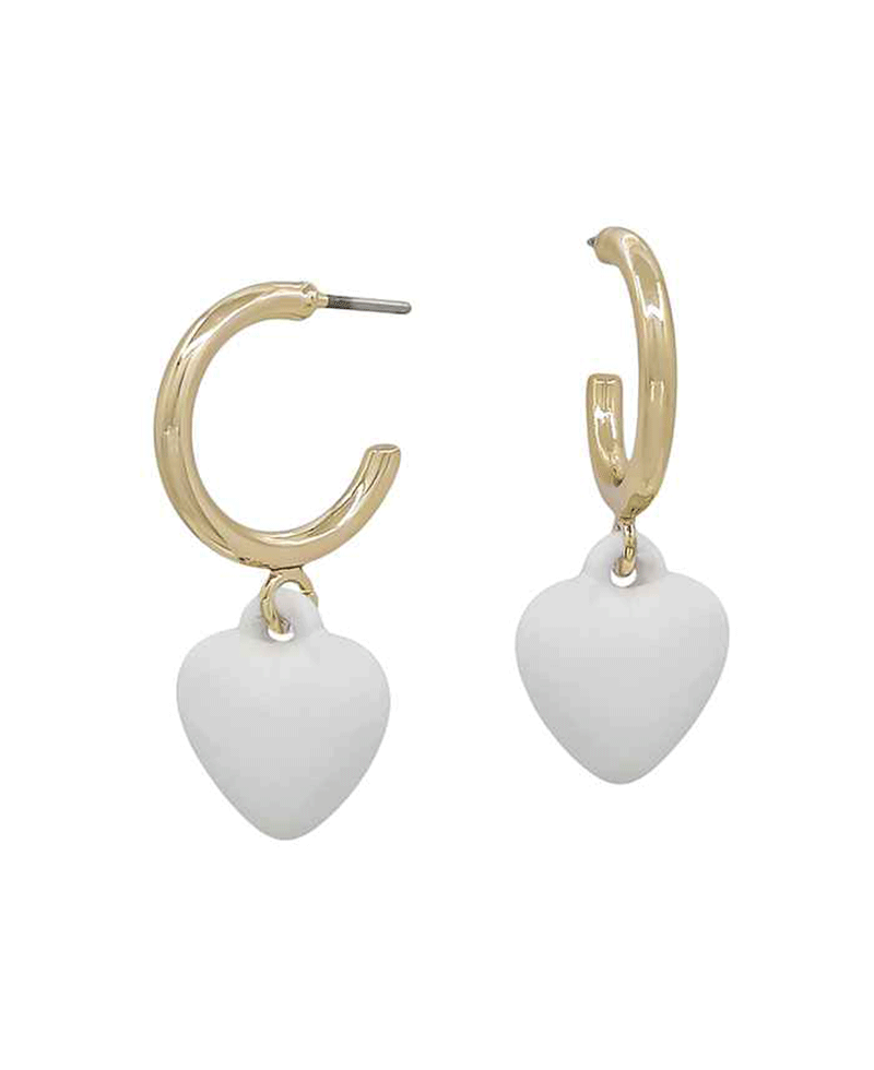 Matte Color Coat Heart Earring