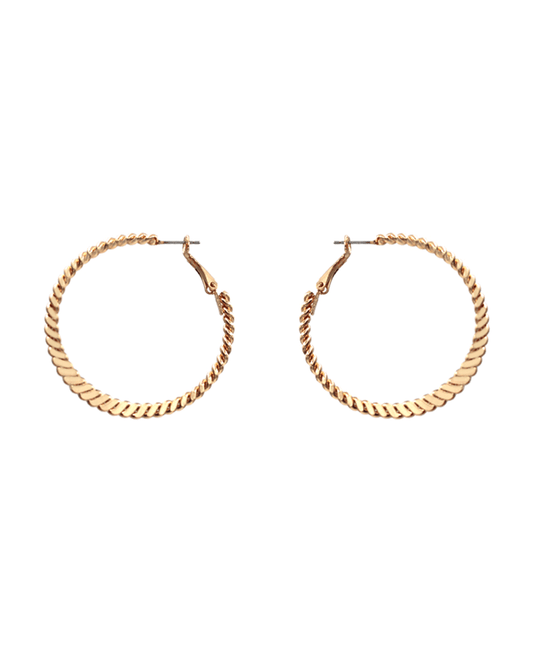 Flatten Rope Texture Hoop Earring