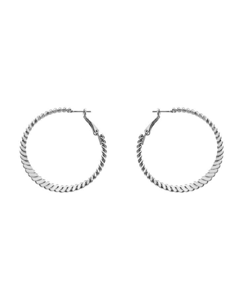 Flatten Rope Texture Hoop Earring