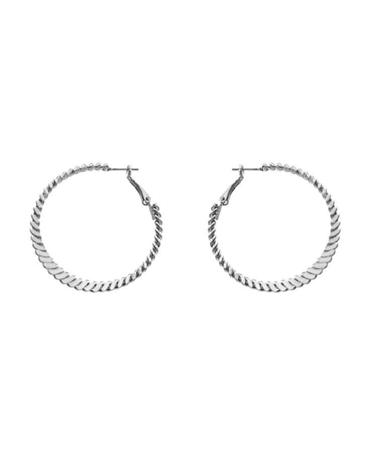 Flatten Rope Texture Hoop Earring