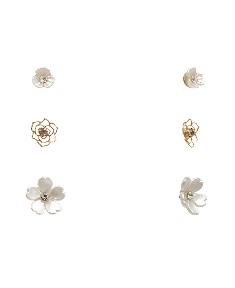 Pearl Flower 3 Set Earring