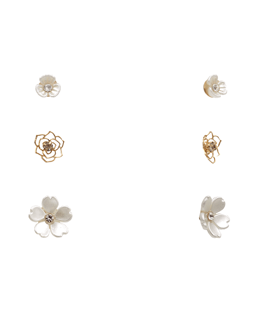 Pearl Flower 3 Set Earring