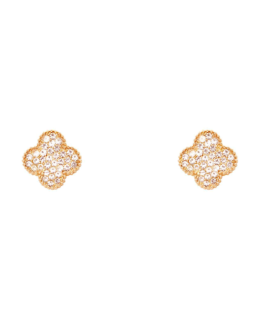 Pave Clover Stud Earring