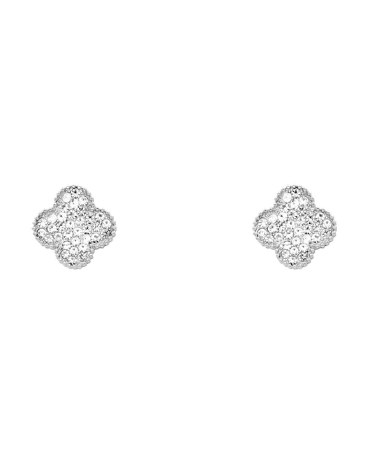 Pave Clover Stud Earring