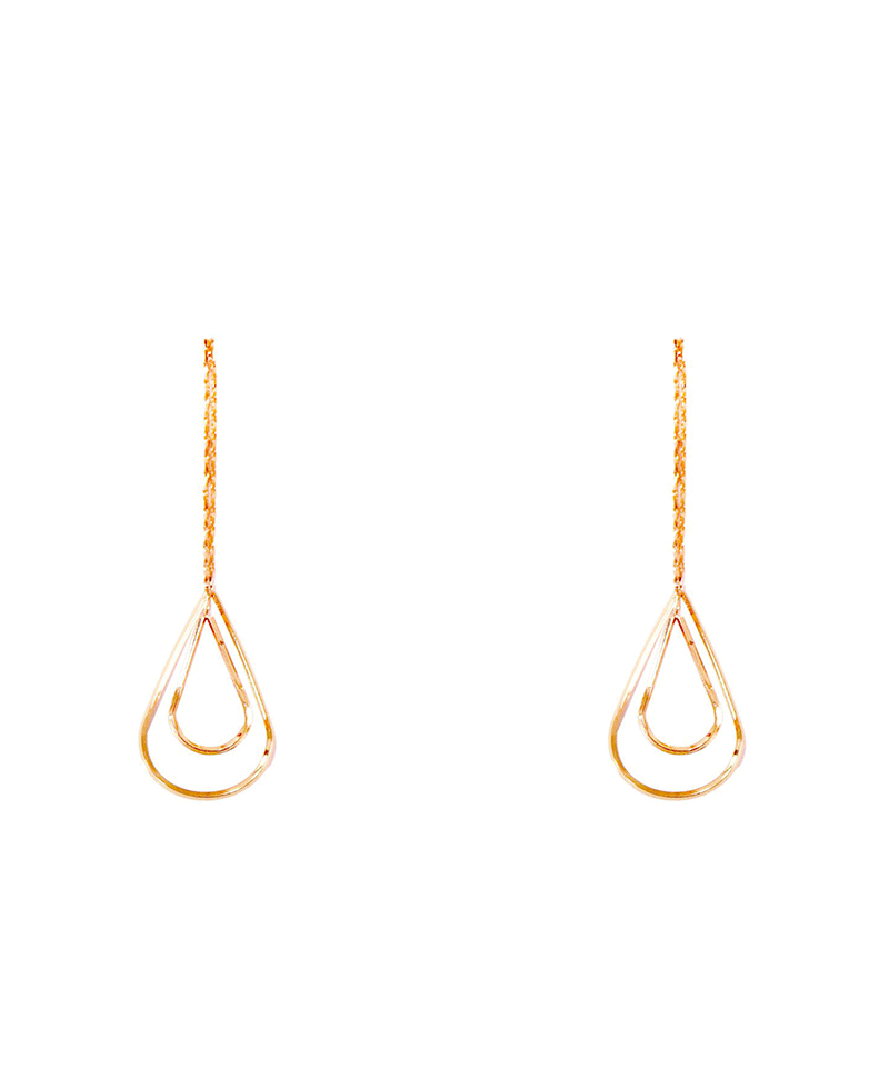 Double Teardrop Dangle Earring - 1.75"