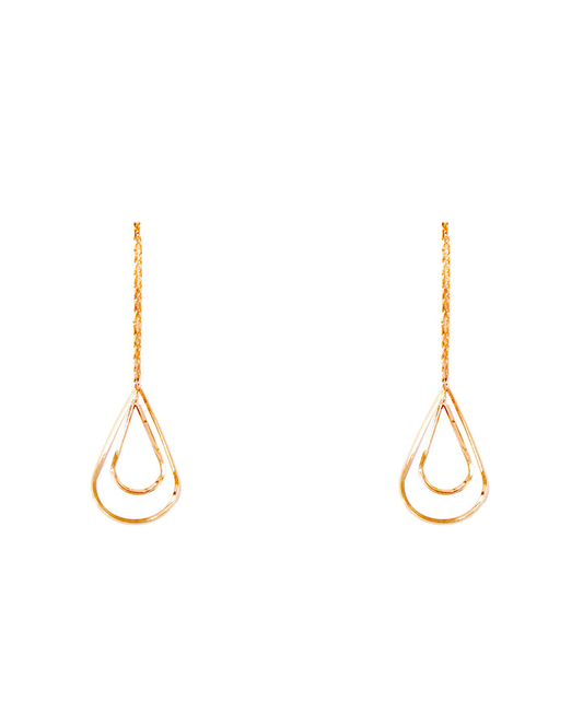Double Teardrop Dangle Earring - 1.75"