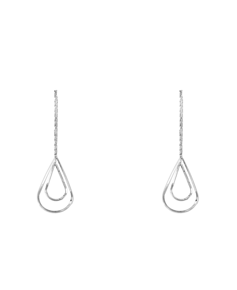 Double Teardrop Dangle Earring - 1.75"