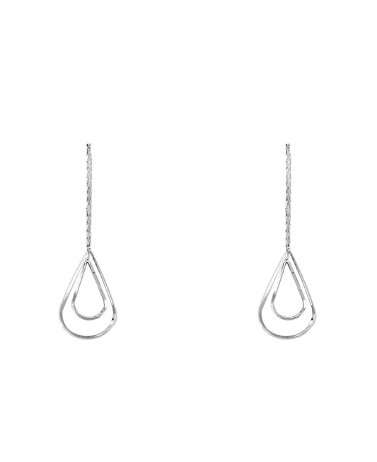 Double Teardrop Dangle Earring - 1.75"