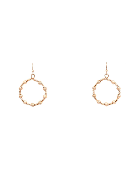Angled Beads Circle Earring - 1.6"