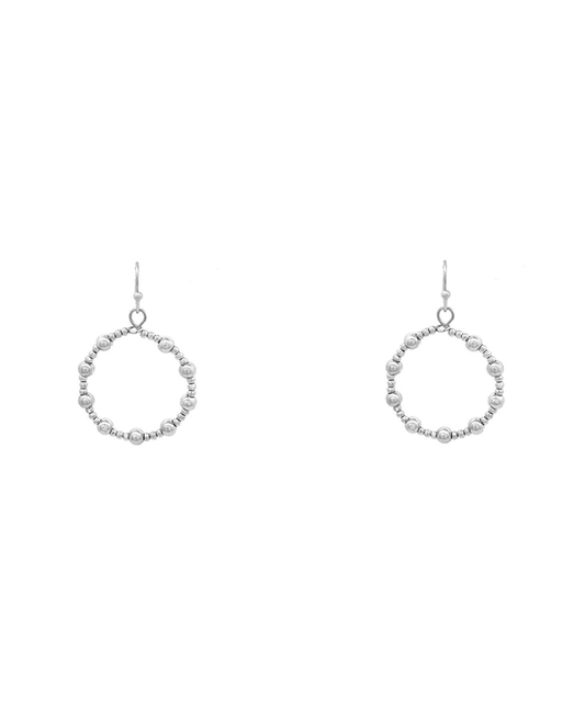 Angled Beads Circle Earring - 1.6"