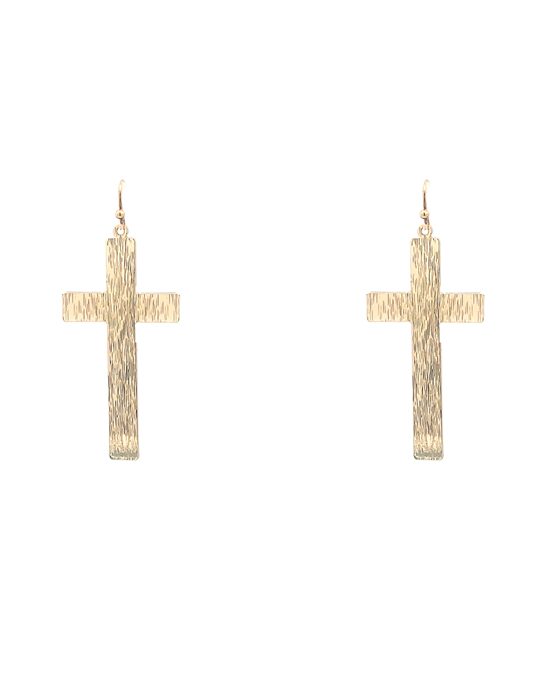 Texture Cross Earring - 2.3"