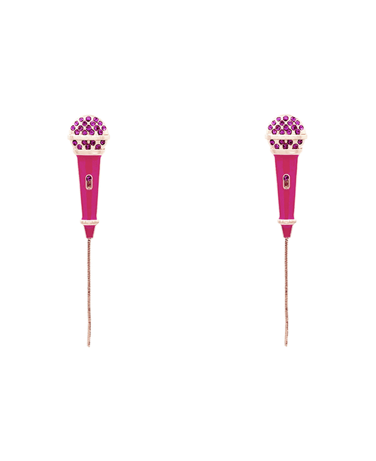 Mike Enamel w/ Stone Earring - 3.0"
