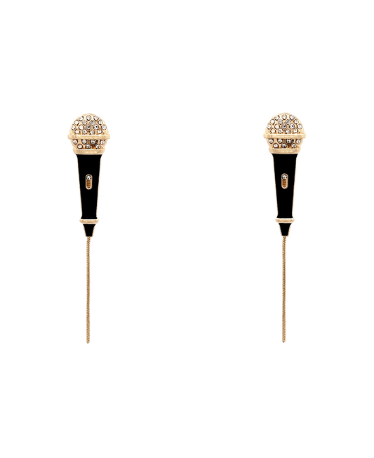 Mike Enamel w/ Stone Earring - 3.0"