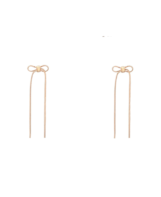 Snake Chain Ribbon Post Earring - 2.25"