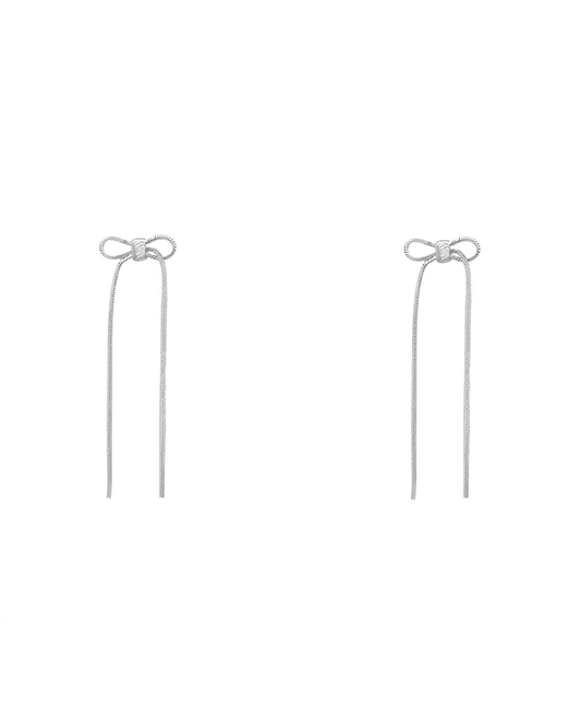 Snake Chain Ribbon Post Earring - 2.25"