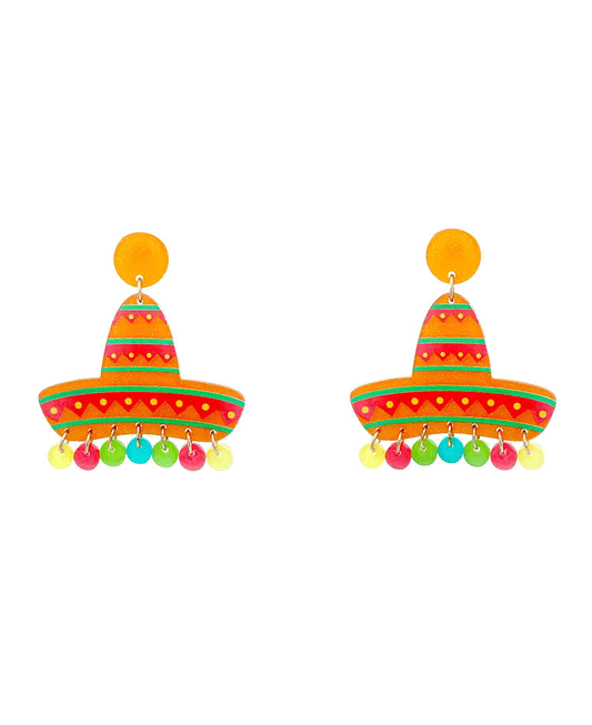 Sombrero Fiesta Post Earring - 2.0"