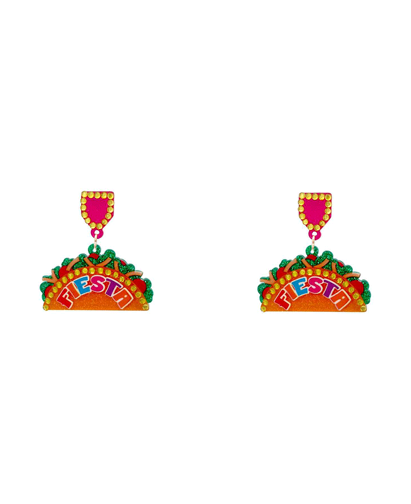 Fiesta Taco Post Earring - 1.4"