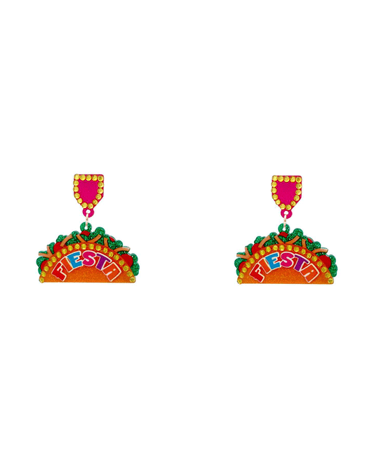 Fiesta Taco Post Earring - 1.4"