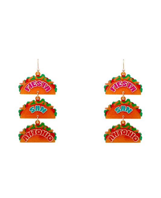 Fiesta Taco 3 Drop Earring - 2.5"