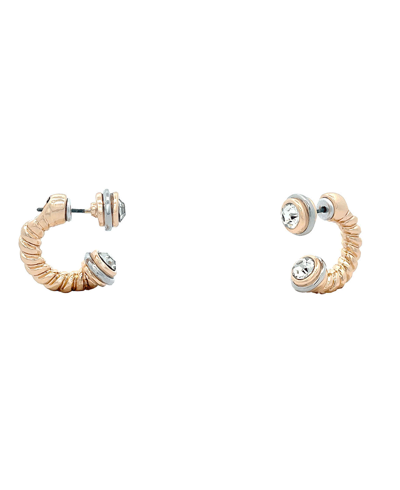 Pearl & Stone Hoop Earring - 0.75"