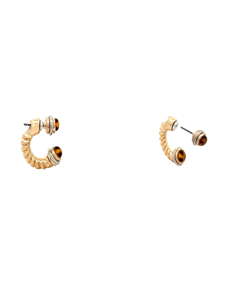 Tortoise Front & Back Huggie Earring - 0.75"