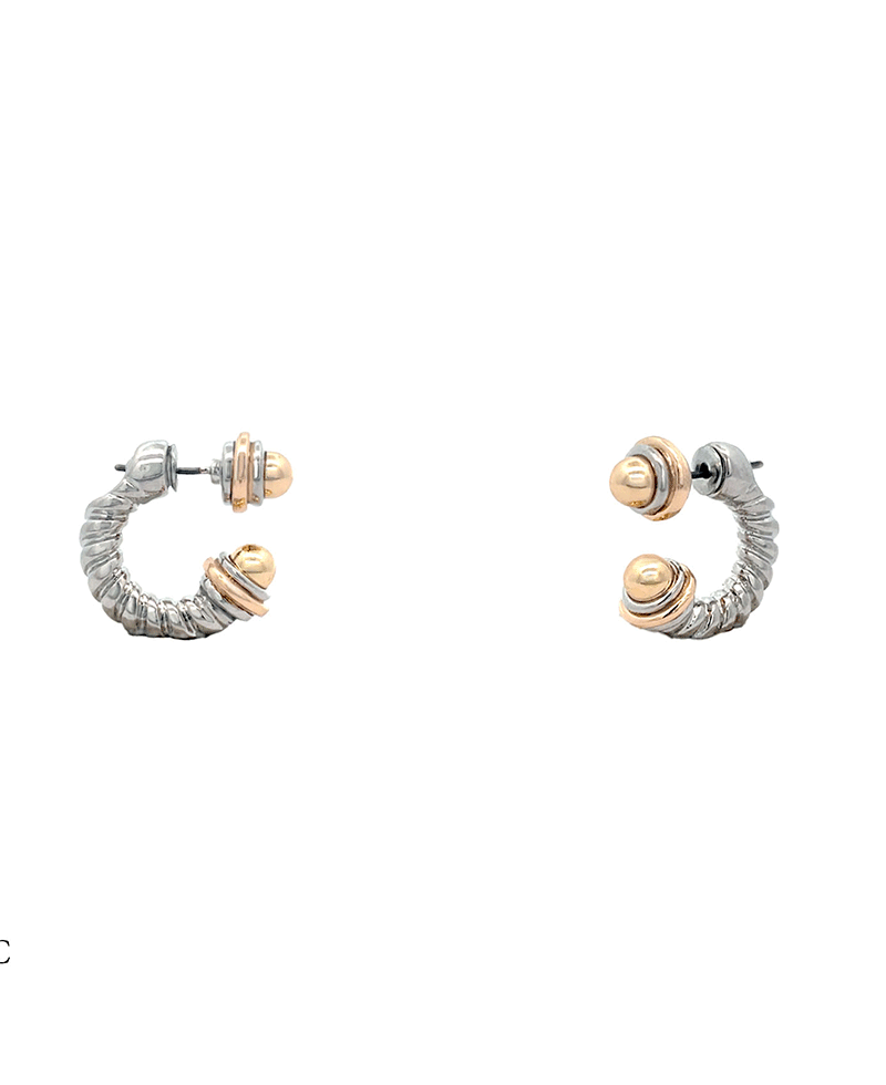 Pearl & Stone Hoop Earring - 0.75"