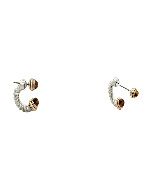 Tortoise Front & Back Huggie Earring - 0.75"